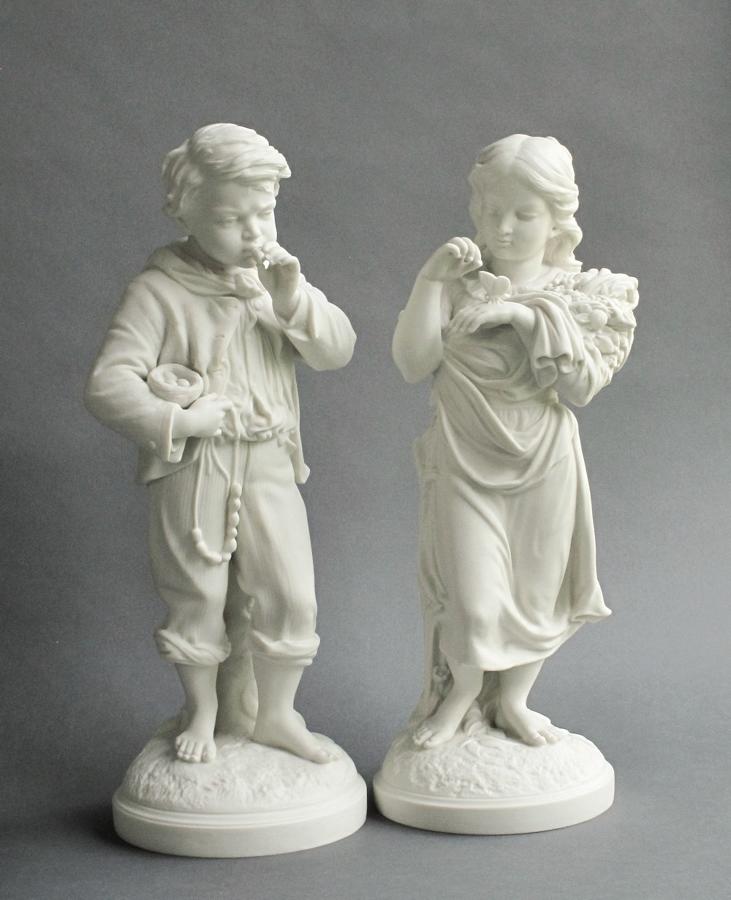 Copeland Parian figures of Young Naturalists