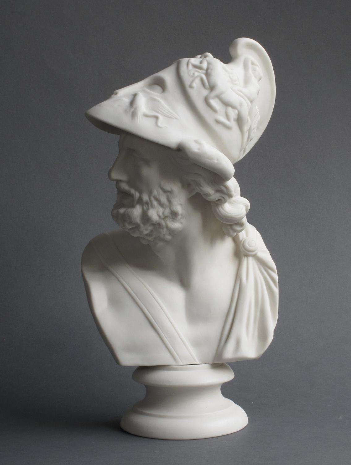 Parian bust of Ajax, possibly Worcester