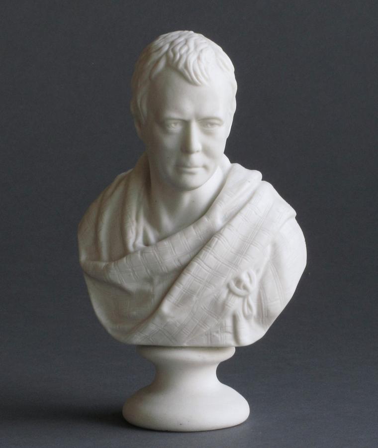 A small Goss Parian bust of Sir Walter Scott