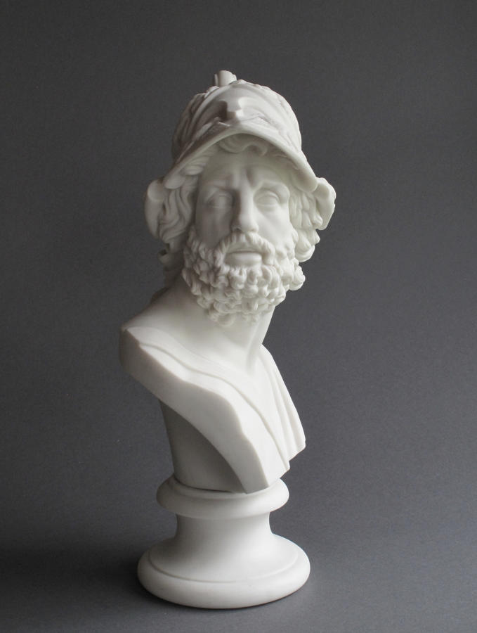 A Parian bust of Ajax, possibly by Worcester