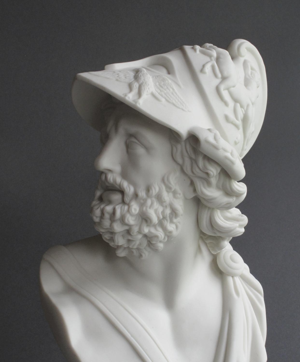 A Parian bust of Ajax, possibly by Worcester
