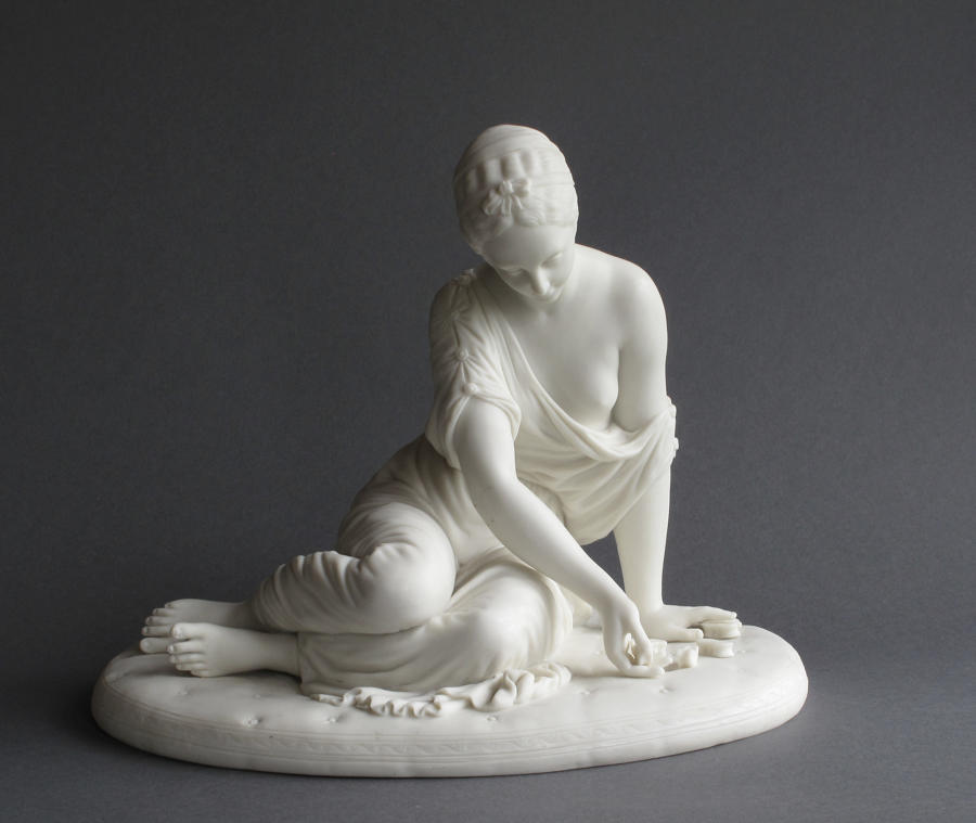 Copeland Parian figure: The Astragali Player