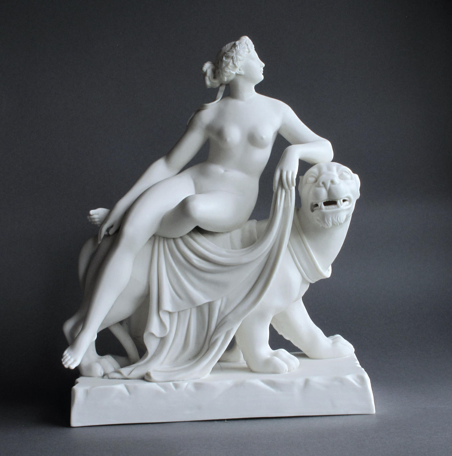 A Minton Parian figure of Ariadne and the Panther