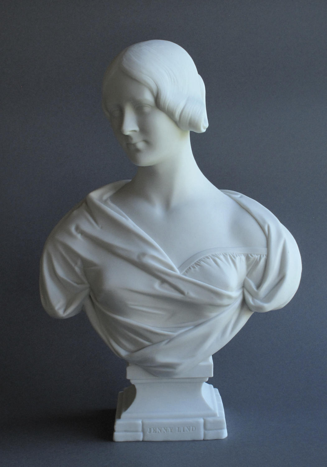 A rare early Minton Parian bust of Jenny Lind