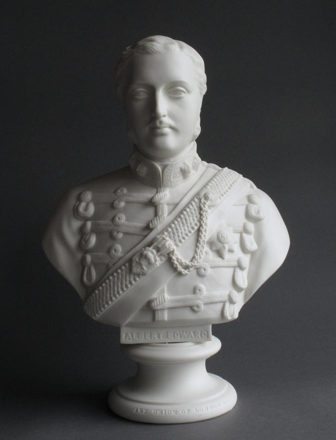 A large Parian bust of Albert Edward, Prince of Wales,  by Copeland