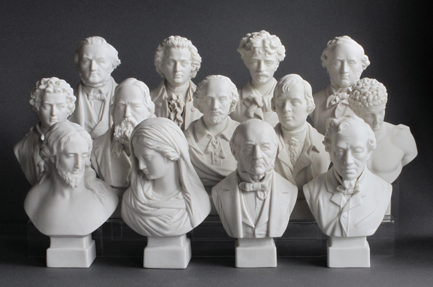 A group of R&L Parian busts