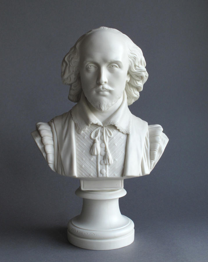 A fine Parian bust of Shakespeare by Copeland