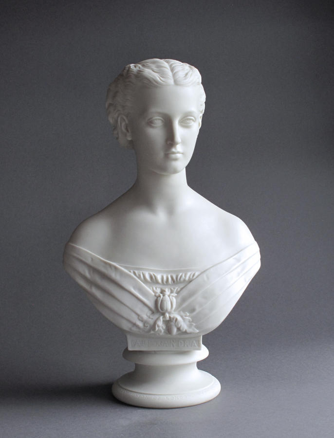An elegant Parian bust of Princess Alexandra by Copeland