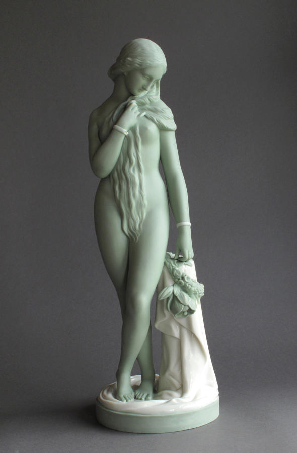 A Minton green and white glazed Parian figure of The Octoroon