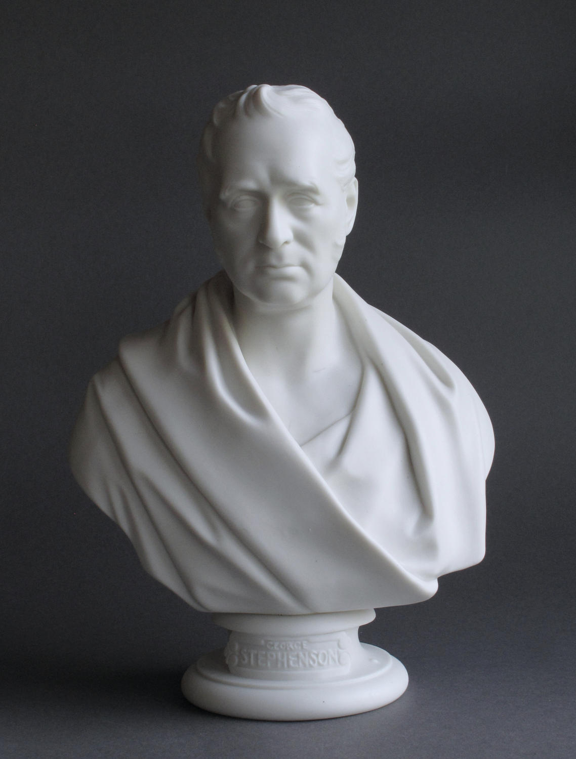 A Minton Parian bust of George Stephenson