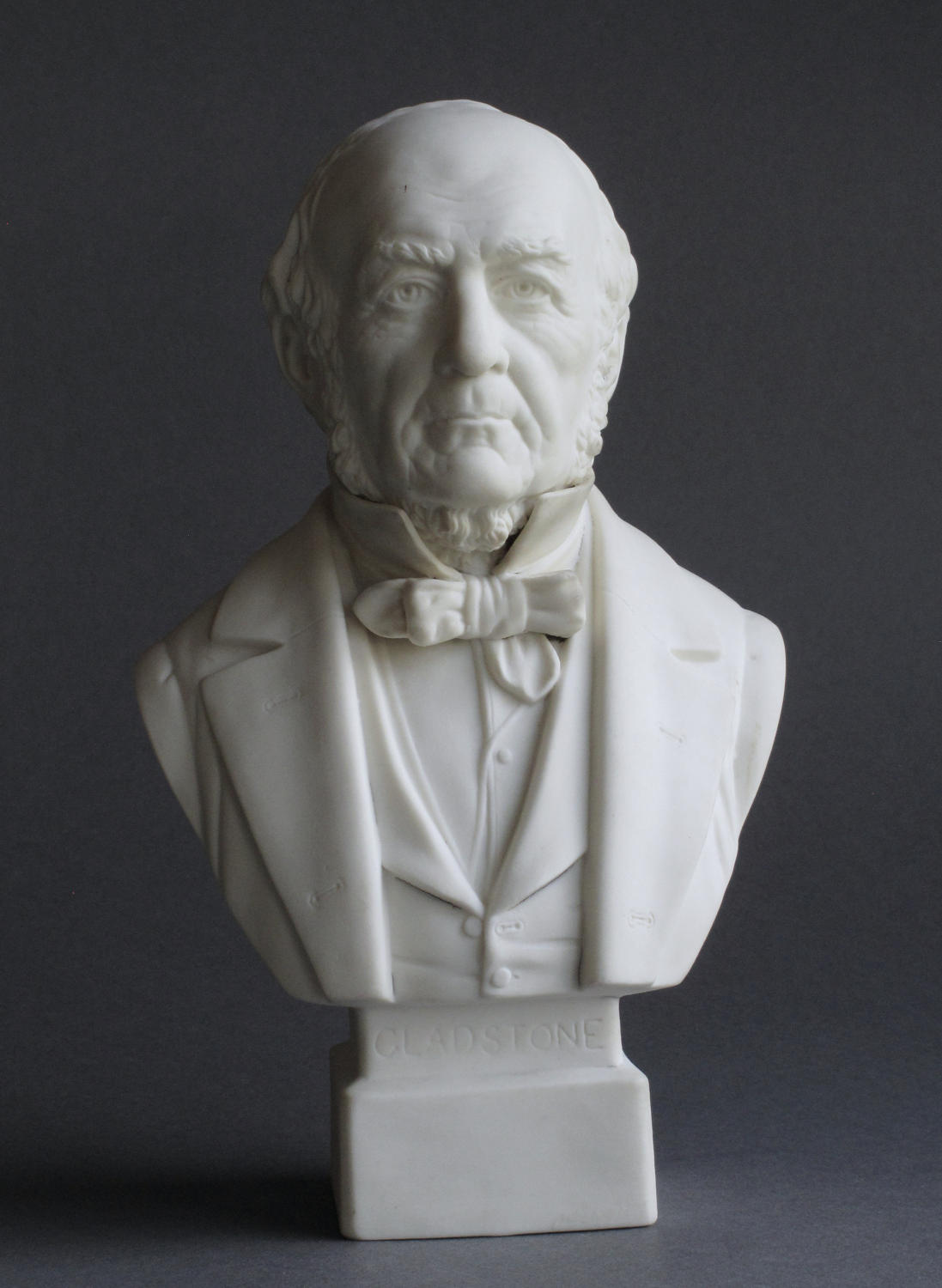 A small Parian bust of Gladstone by Robinson and Leadbeater