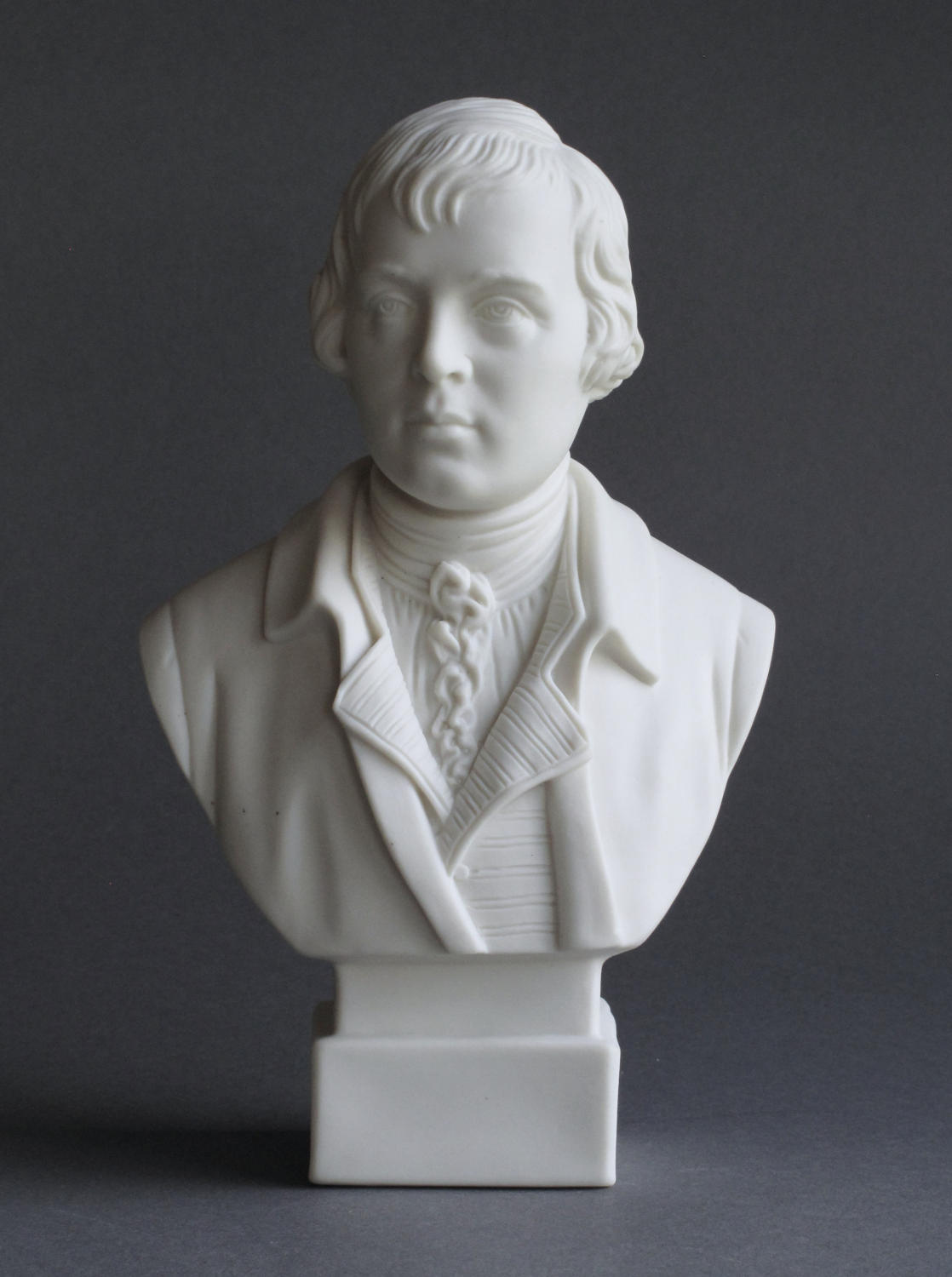 A small Parian bust of Robert Burns by Robinson and Leadbeater