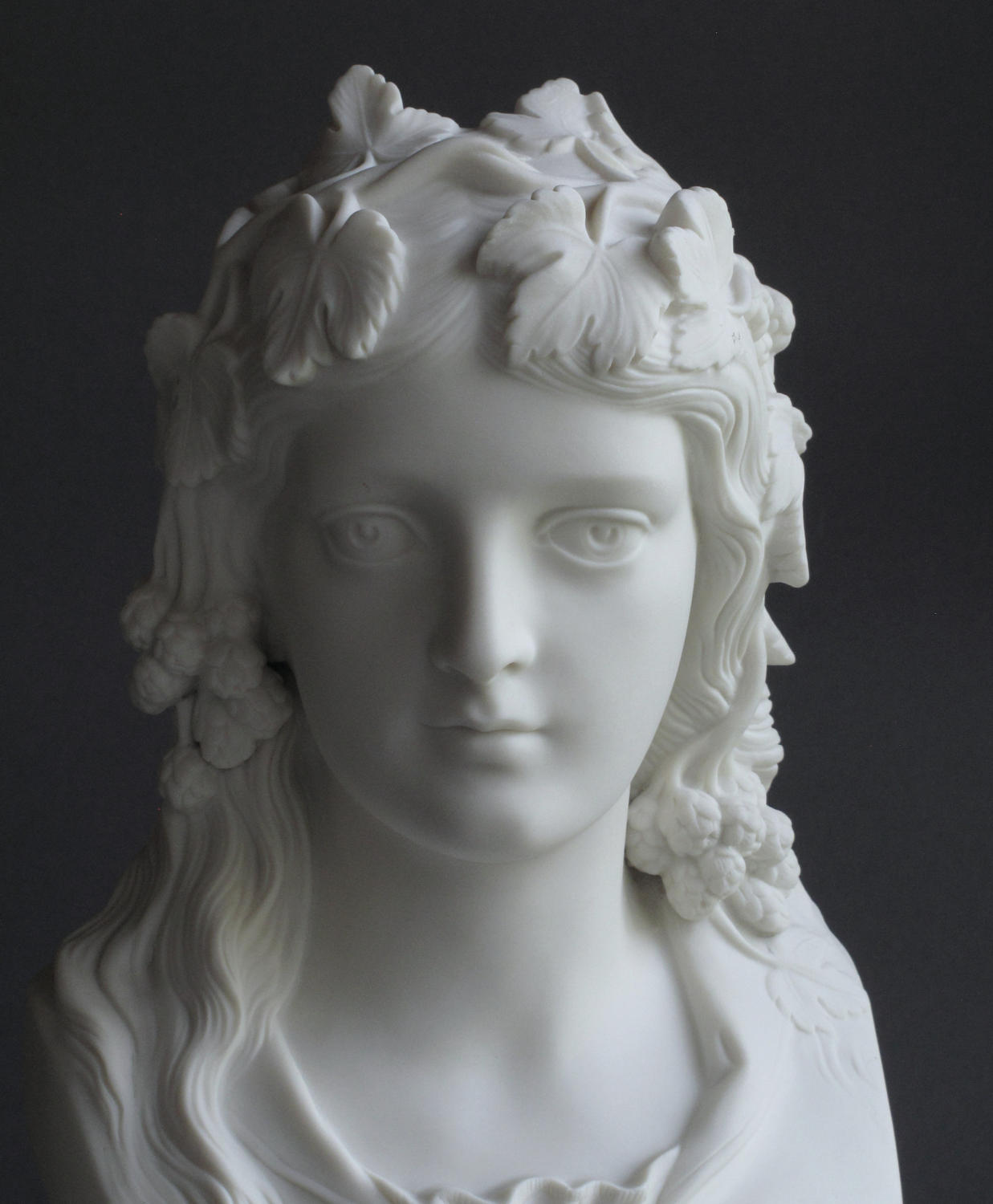 A good Parian bust of the Hop Queen by Copeland