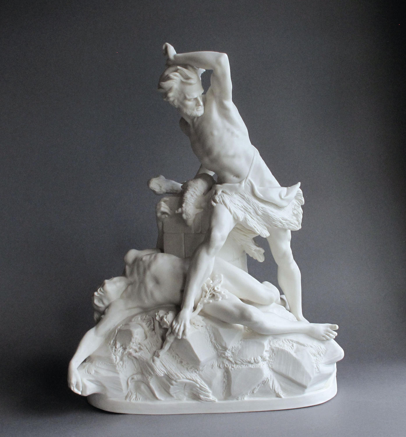 A dramatic Minton Parian figure group of Cain & Abel