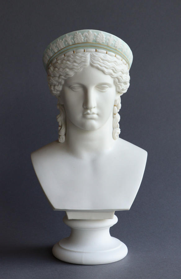 A rare tinted Parian bust of Juno by Copeland