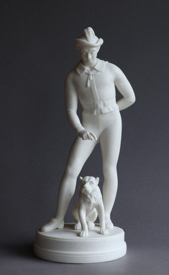 A good-sized R&L Parian figure of Launce and his dog Crab