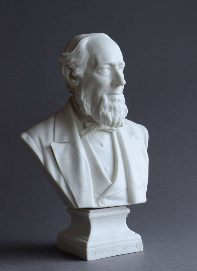 A Parian bust of Isaac Pitman by Robinson and Leadbeater