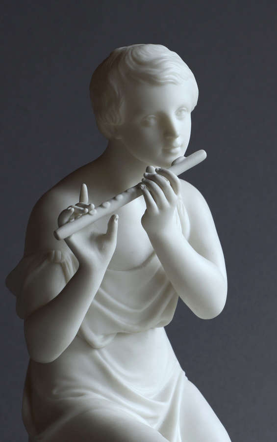 A Copeland Parian figure of The Flute Player