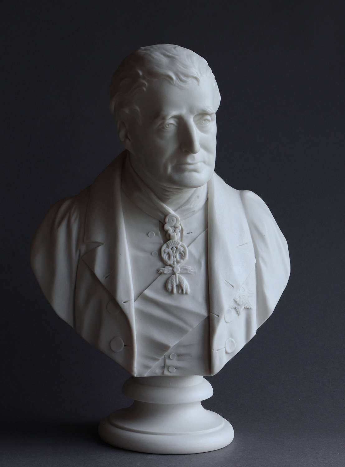 A large Coalbrookdale Parian bust of Wellington