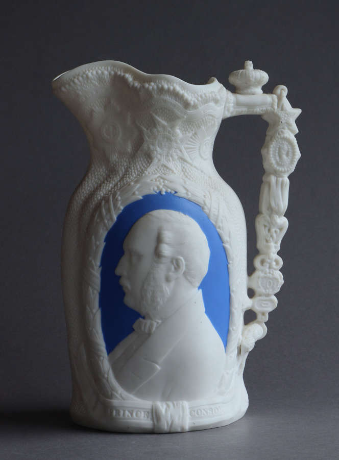 A Parian jug by OHE Co for the life of Prince Albert
