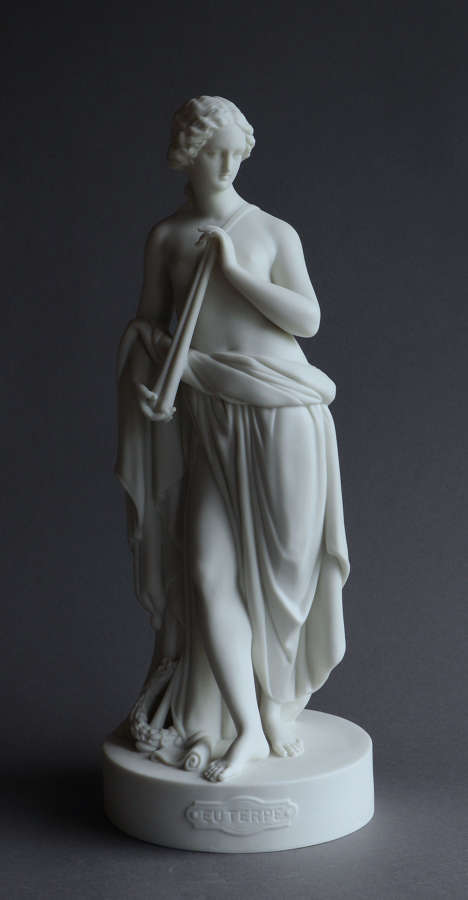 A Parian figure of Euterpe sculpted by Beattie