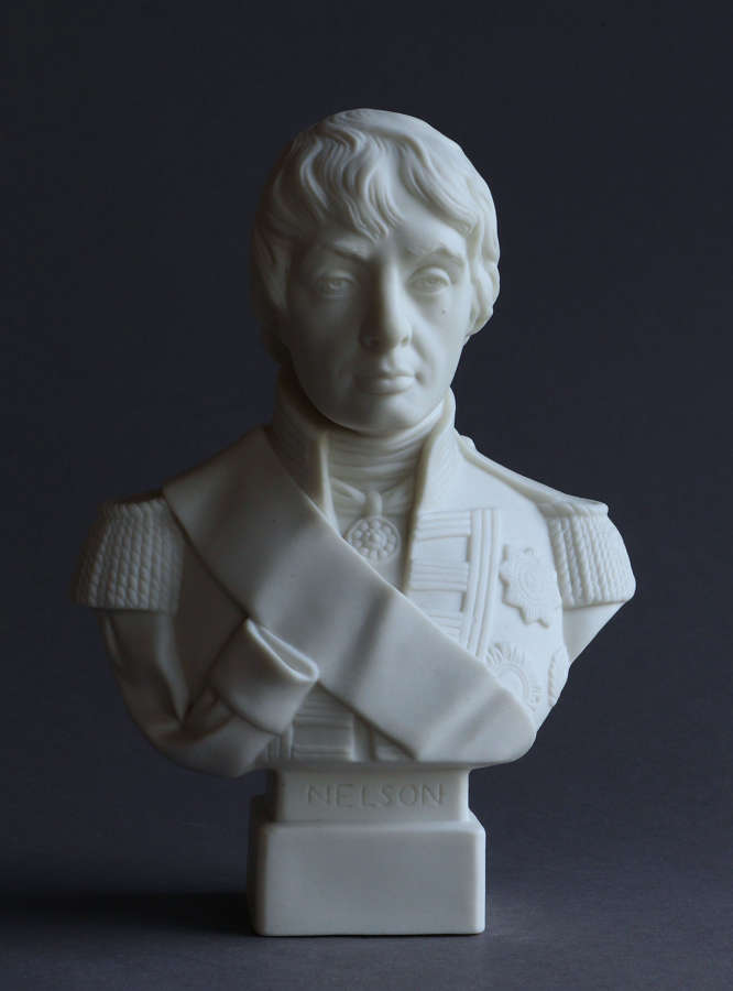 A small Parian bust of  Lord Nelson by Robinson & Leadbeater
