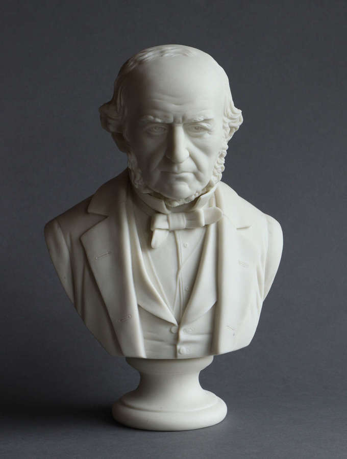 A medium Parian bust of Gladstone probably by R & L