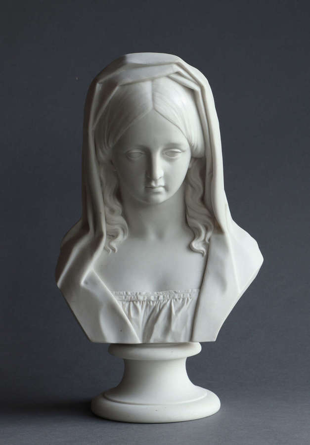 A rare Worcester Parian bust of Charity