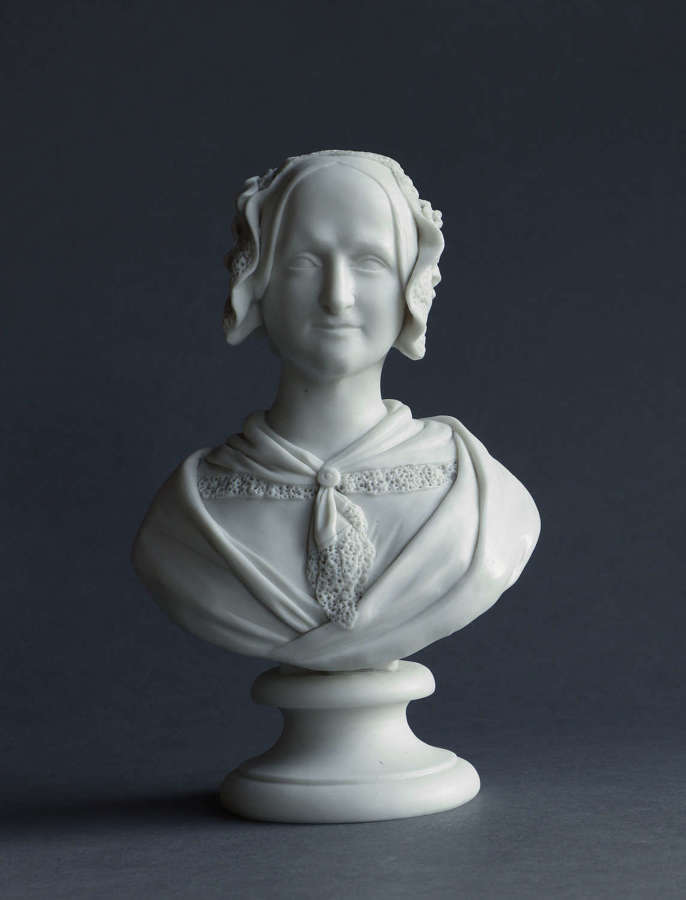 A small Parian bust, possibly of Florence Nightingale