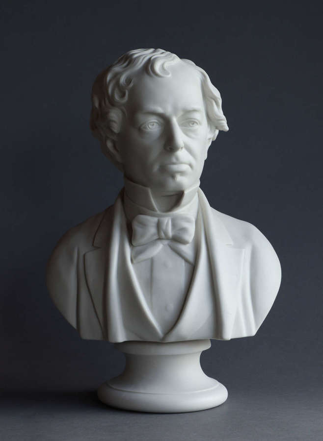 A large Parian bust of Disraeli by Adams from E W Wyon
