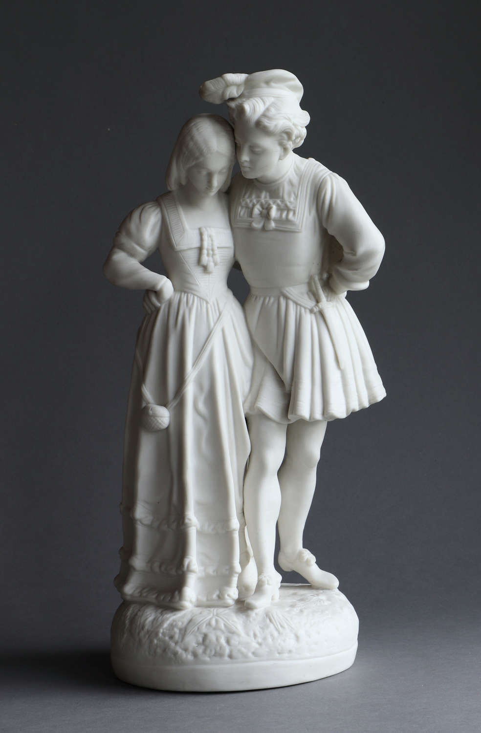 A Parian group of a pair of young lovers in medieval dress