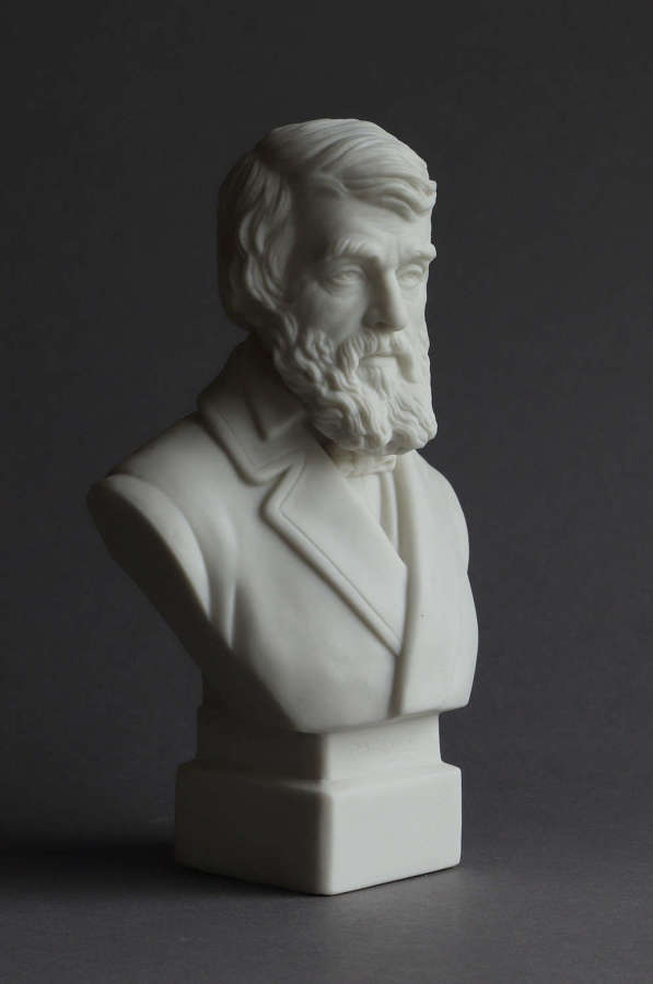 A small Parian bust of Thomas Carlyle by Robinson & Leadbeater