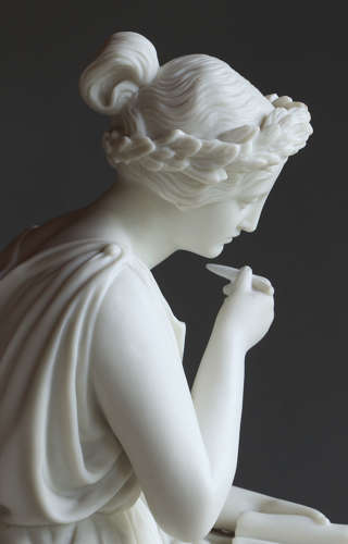 A fine large Parian figure of the poet Sappho, unmarked
