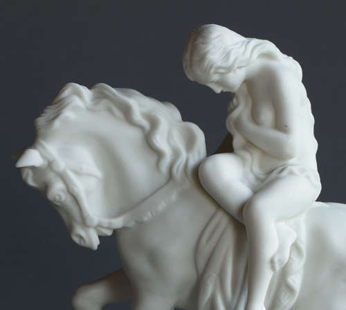 A small Parian group of Lady Godiva on horseback by Goss