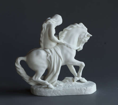 A small Parian group of Lady Godiva on horseback by Goss