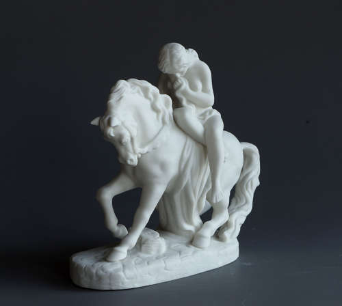 A small Parian group of Lady Godiva on horseback by Goss