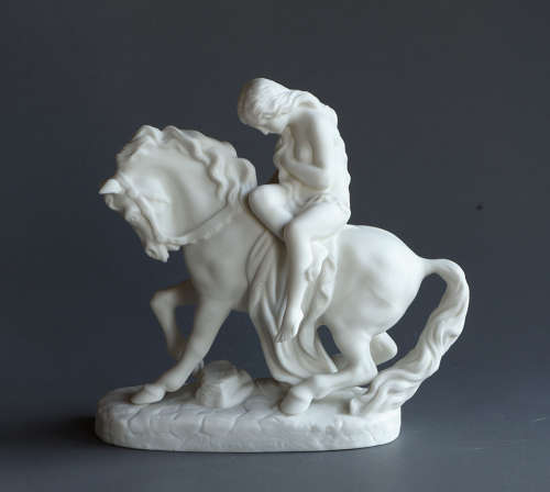 A small Parian group of Lady Godiva on horseback by Goss