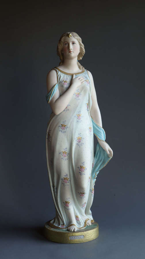 A coloured Parian figure of Beatrice by Copeland