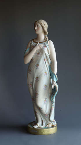 A coloured Parian figure of Beatrice by Copeland