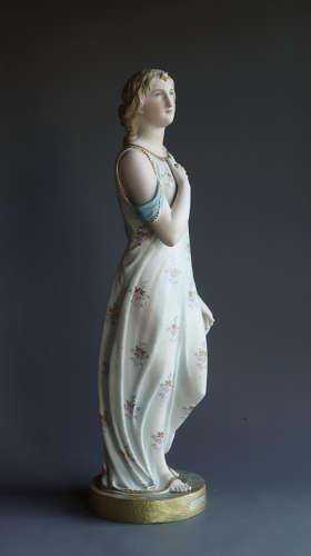 A coloured Parian figure of Beatrice by Copeland
