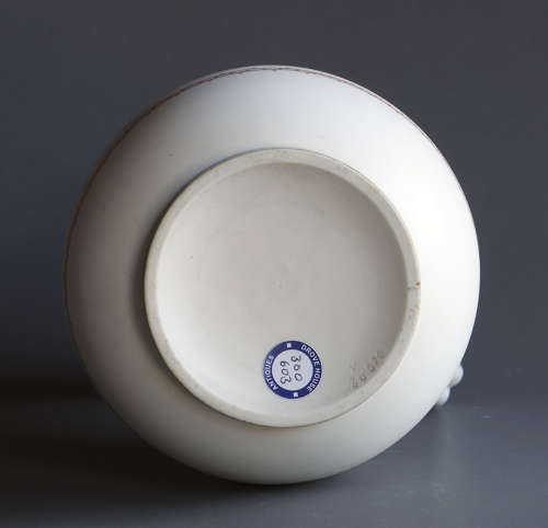 A good Parian jug or pitcher with blue and pink floral decoration