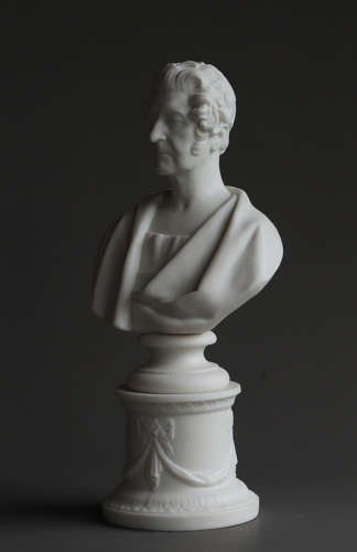 A small Minton Parian bust of an unknown gentleman