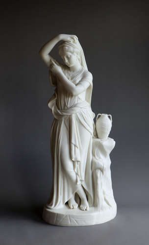 A well-modelled Parian figure of Rebecca at the well