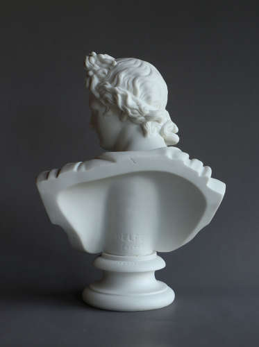 A striking Parian bust of Apollo