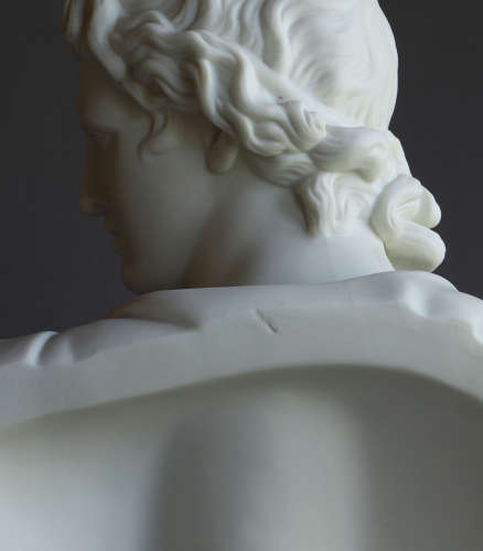 A striking Parian bust of Apollo