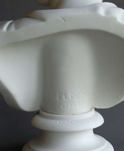 A striking Parian bust of Apollo