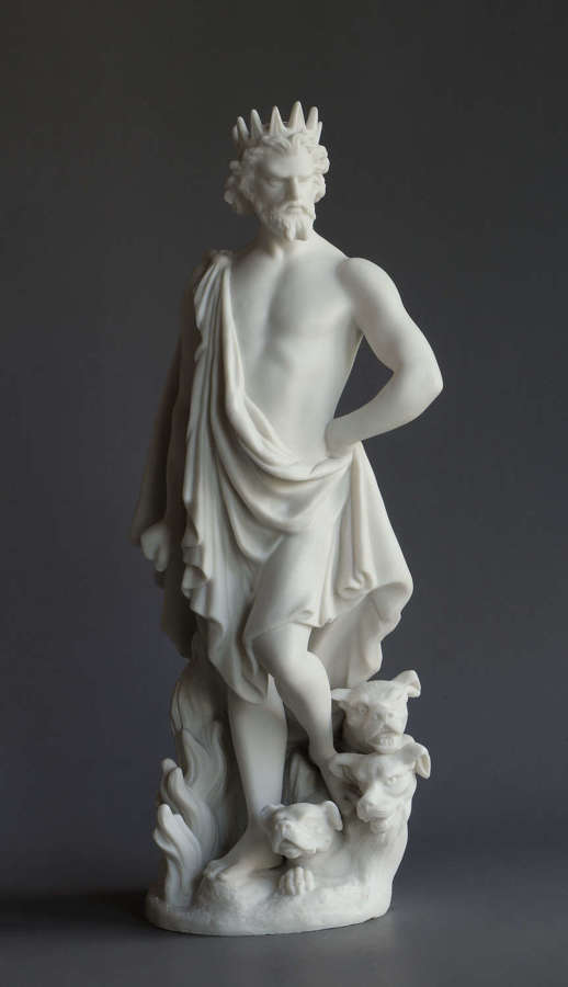 An unusual Parian figure of Hades and Cerberus