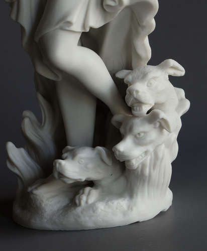 An unusual Parian figure of Hades and Cerberus