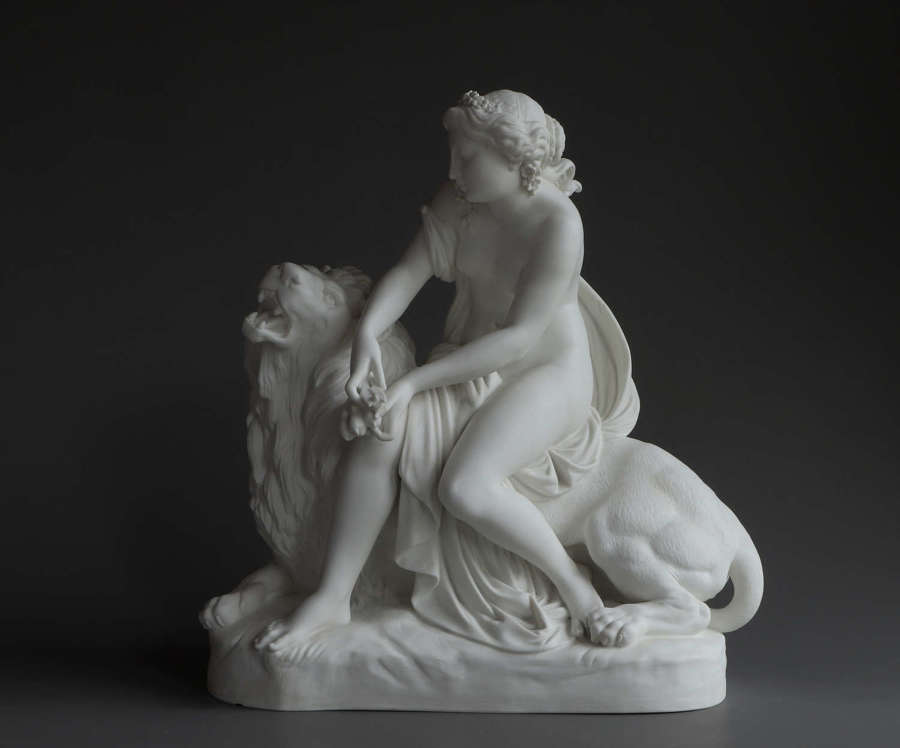 Rare Minton Parian figure 'The Lion in Love'