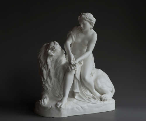 Rare Minton Parian figure 'The Lion in Love'